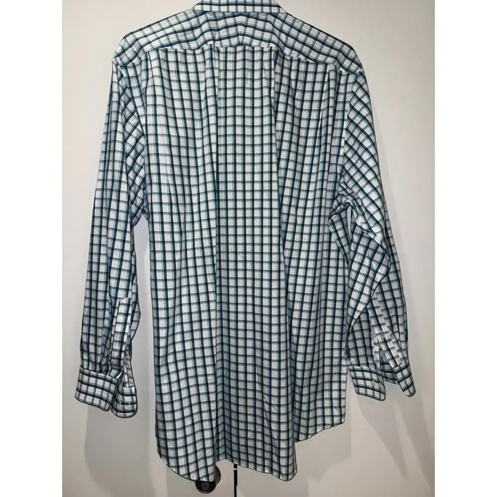 Lands' End Men’s Size-XXL Supima Cotton Plaid Dress Shirt Traditional Fit - Picture 7 of 8